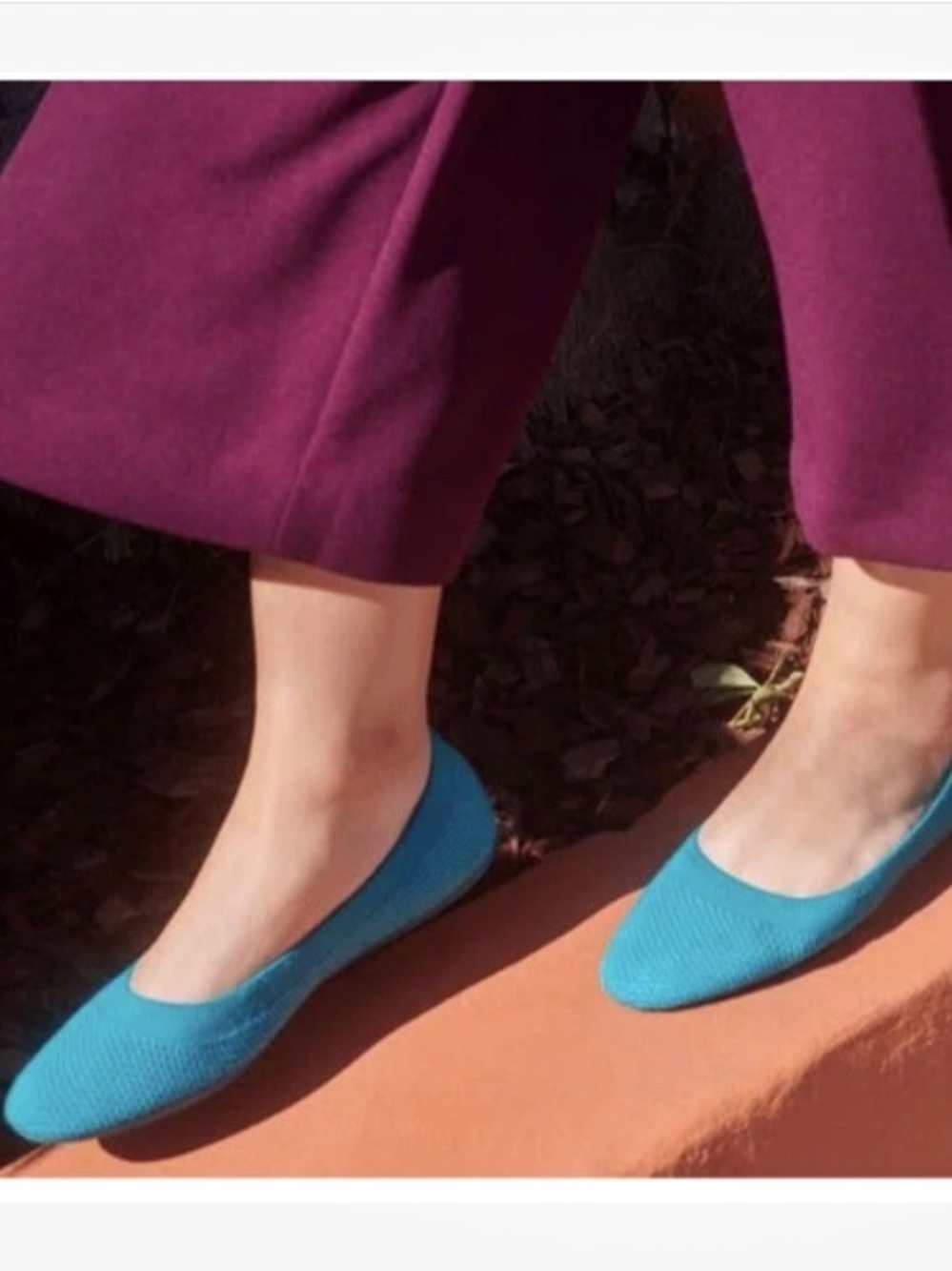 Allbirds Tree Breezers Knit Turquoise Ballet Shoes Size 7.5